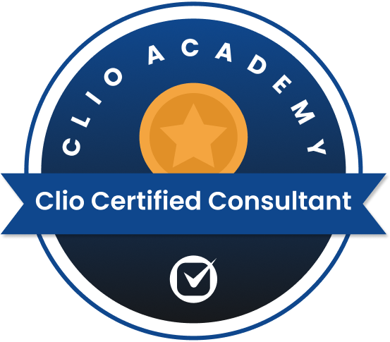 Clio Certified Consultant Badge.
