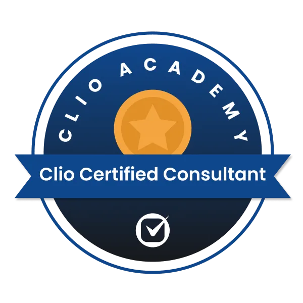 Clio Certified Consultant Badge.